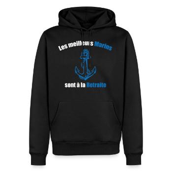 Les meilleurs marins sont à la retraite - Sweat à capuche Premium bio Homme - noir - Devant - Nico (187cm)