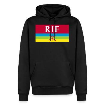 Rif - Sweat à capuche Premium bio Homme - noir - Devant - Nico (187cm)