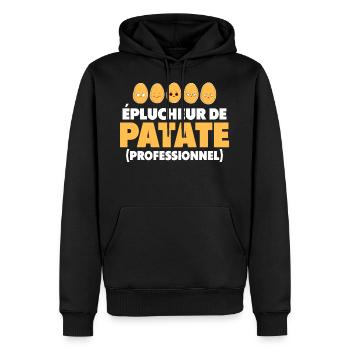 Professional cook potato peeler - Men’s Premium Organic Hoodie - black - Front - Nico (187cm)