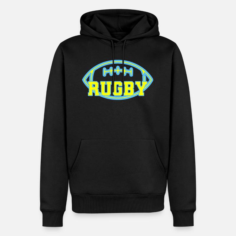 Rugby - Sweat à capuche Premium bio Homme - noir
