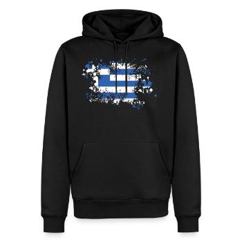 Grèce Drapeau Des taches Athènes Crète Kos Hellas - Sweat à capuche Premium bio Homme - noir - Devant - Nico (187cm)