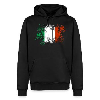 Italie Drapeau Klecks Italien Drapeau Italien - Sweat à capuche Premium bio Homme - noir - Devant - Nico (187cm)
