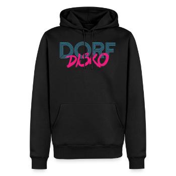 Dorfdisko - Männer Premium Bio Hoodie - Schwarz - Vorne - Nico (187cm)