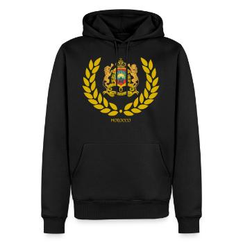 Royaume du Maroc - Sweat à capuche Premium bio Homme - noir - Devant - Nico (187cm)