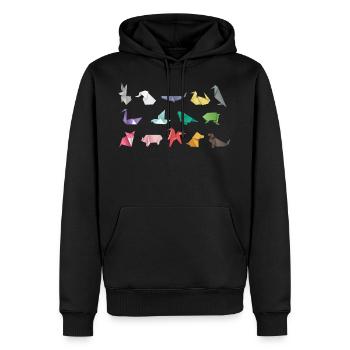 Origami Tiere - Männer Premium Bio Hoodie - Schwarz - Vorne - Nico (187cm)