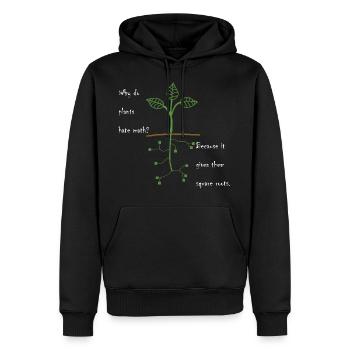 Why do plants hate math joke - Männer Premium Bio Hoodie - Schwarz - Vorne - Nico (187cm)