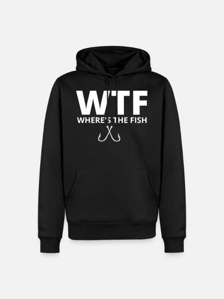 WTF where's the fish - Men’s Premium Organic Hoodie - black