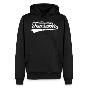 FREIWILLIGE FEUERWEHR - Männer Premium Bio Hoodie - Schwarz - Vorne - Nico (187cm)