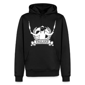 Drapeau de football Drapeau Anglais Ultras - Sweat à capuche Premium bio Homme - noir - Devant - Nico (187cm)