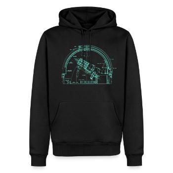 Astronomy Old School Telescope Illustration - Men’s Premium Organic Hoodie - black - Front - Nico (187cm)