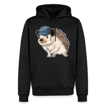 Atelier de clé mécanique Hedgehog - Sweat à capuche Premium bio Homme - noir - Devant - Nico (187cm)