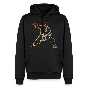 Dessin de judo - Sweat à capuche Premium bio Homme - noir - Devant - Nico (187cm)