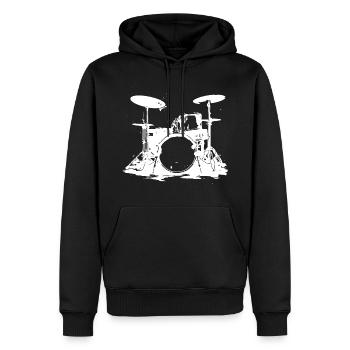 Drumset Skizze - Männer Premium Bio Hoodie - Schwarz - Vorne - Nico (187cm)