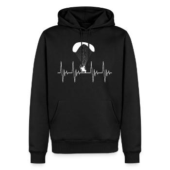 Motorized Paraglider Heartbeat ECG Airplane - Men’s Premium Organic Hoodie - black - Front - Nico (187cm)