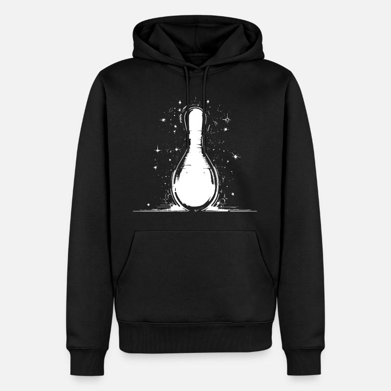 Graphique de quille de bowling - Sweat à capuche Premium bio Homme - noir