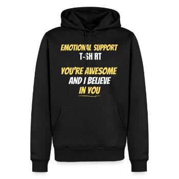 T-shirt de soutien émotionnel - Sweat à capuche Premium bio Homme - noir - Devant - Nico (187cm)