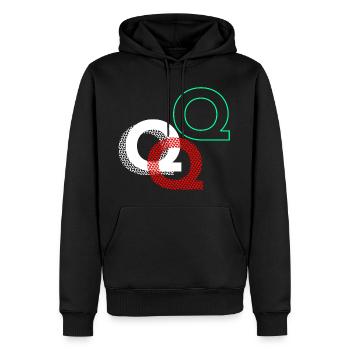 Buchstabe Q Geschenk - Männer Premium Bio Hoodie - Schwarz - Vorne - Nico (187cm)