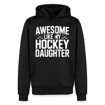 Genial wie meine Tochter Papa Hockey - Männer Premium Bio Hoodie - Schwarz - Vorne - Nico (187cm)