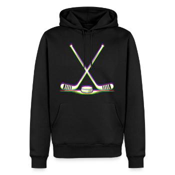 EDM Techno Hockeyschläger Rave Hockey - Männer Premium Bio Hoodie - Schwarz - Vorne - Nico (187cm)