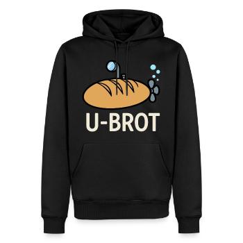 U-Brot Retro Logo - Männer Premium Bio Hoodie - Schwarz - Vorne - Nico (187cm)