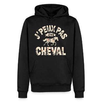 Ich kann nicht, ich habe ein Pferd - Männer Premium Bio Hoodie - Schwarz - Vorne - Nico (187cm)