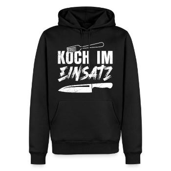 Küchenchef KOCH IM EINSATZ Lustiges - Männer Premium Bio Hoodie - Schwarz - Vorne - Nico (187cm)