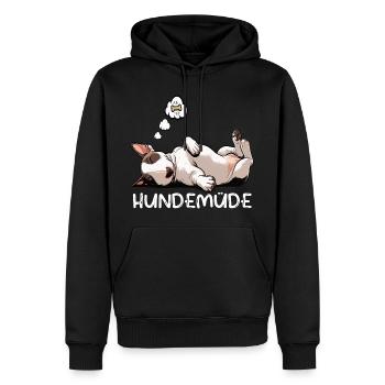 Hundemüde Miniatur Bullterrier Bully Bullterrier - Männer Premium Bio Hoodie - Schwarz - Vorne - Nico (187cm)