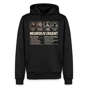 Faits sur les neurodivergents Conception de la neurodiversité - Sweat à capuche Premium bio Homme - noir - Devant - Nico (187cm)