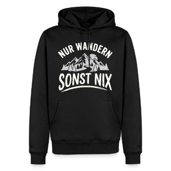 Nur Wandern Sonst Nix Berge Vintage - Männer Premium Bio Hoodie - Schwarz - Vorne - Nico (187cm)