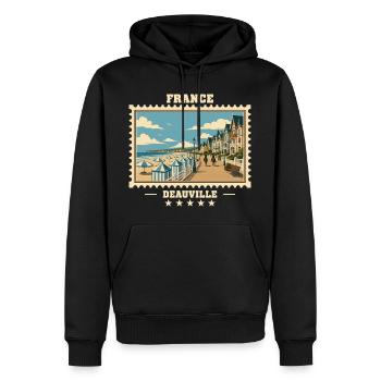 Frankreich Vintage Reisemarke - Männer Premium Bio Hoodie - Schwarz - Vorne - Nico (187cm)