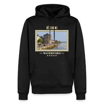 Irland Waterford Vintage Reisemarke - Männer Premium Bio Hoodie - Schwarz - Vorne - Nico (187cm)