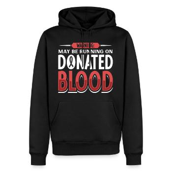 Spenderblut Spruch - Aplastische Anämie - Männer Premium Bio Hoodie - Schwarz - Vorne - Nico (187cm)