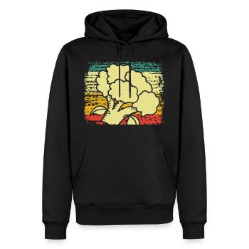Brokkoli - Männer Premium Bio Hoodie - Schwarz - Vorne - Nico (187cm)