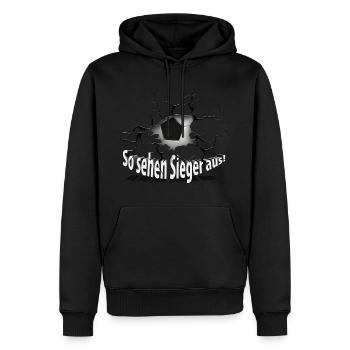 Fussball Sieger neu - Männer Premium Bio Hoodie - Schwarz - Vorne - Nico (187cm)