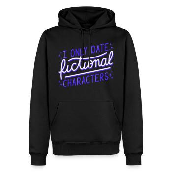Bookworm - I Only Date Fictional Characters I - Men’s Premium Organic Hoodie - black - Front - Nico (187cm)
