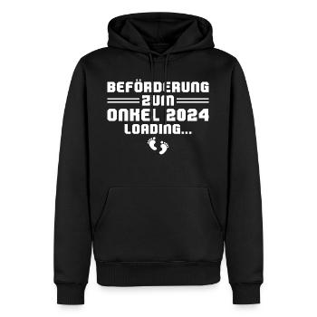 Babyparty Beförderung zum Onkel 2024 loading - Männer Premium Bio Hoodie - Schwarz - Vorne - Nico (187cm)