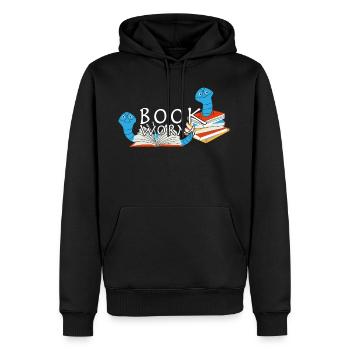 Rat de lecture de la bibliothèque - Sweat à capuche Premium bio Homme - noir - Devant - Nico (187cm)