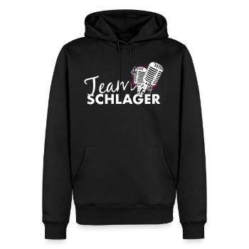 Team Schlager - Men’s Premium Organic Hoodie - black - Front - Nico (187cm)