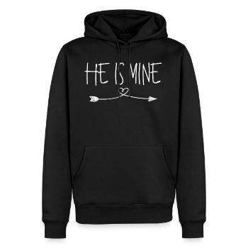 Partnershirts - Il est à moi - blanc - Sweat à capuche Premium bio Homme - noir - Devant - Nico (187cm)