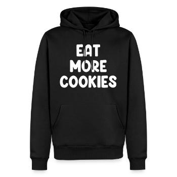 Eat More Cookies - Männer Premium Bio Hoodie - Schwarz - Vorne - Nico (187cm)