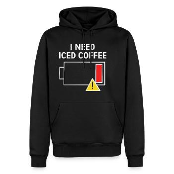 Kaffee Eiskaffee Koffein Espresso Barista Geschenk - Männer Premium Bio Hoodie - Schwarz - Vorne - Nico (187cm)