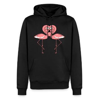 herz liebe verliebt paerchen 2 freunde team paar f - Männer Premium Bio Hoodie - Schwarz - Vorne - Nico (187cm)