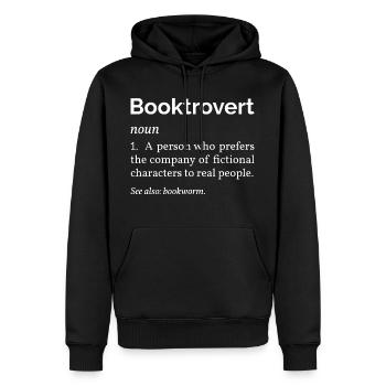 Booktrovert Definition I - Amateur de livres - Sweat à capuche Premium bio Homme - noir - Devant - Nico (187cm)