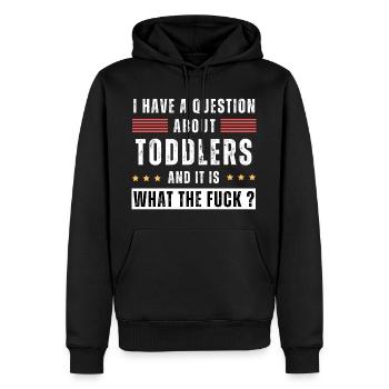 Question sur les tout-petits. WTF? Drôle de dicton enfant - Sweat à capuche Premium bio Homme - noir - Devant - Nico (187cm)