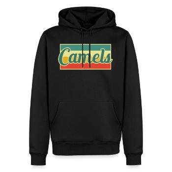 Kamel - Männer Premium Bio Hoodie - Schwarz - Vorne - Nico (187cm)