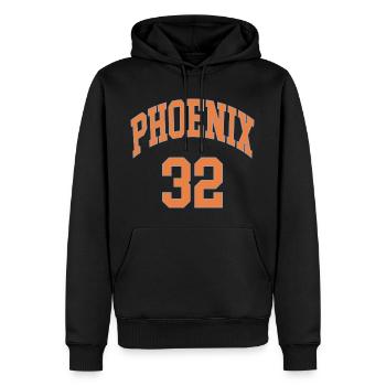 Phoenix 32 - Männer Premium Bio Hoodie - Schwarz - Vorne - Nico (187cm)