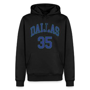 Dallas 35 - Sweat à capuche Premium bio Homme - noir - Devant - Nico (187cm)