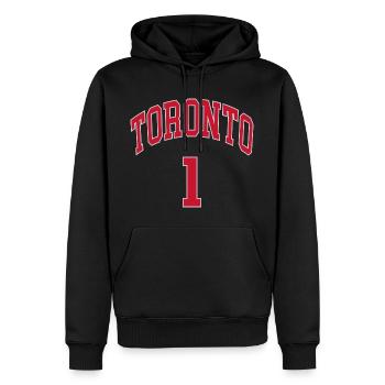 Toronto 1 - Sweat à capuche Premium bio Homme - noir - Devant - Nico (187cm)