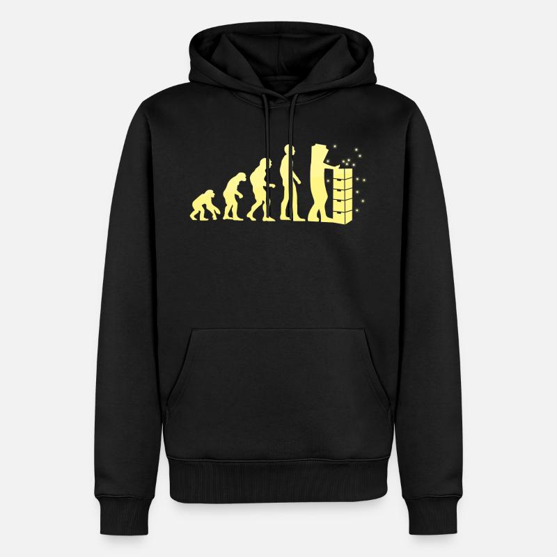 Evolution der Imkerei - Männer Premium Bio Hoodie - Schwarz