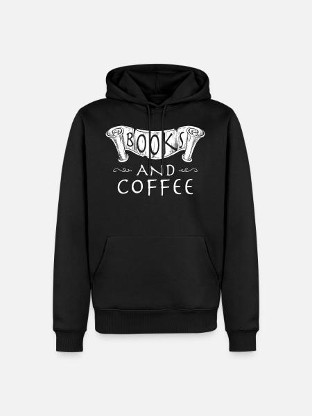 Books and coffee - Men’s Premium Organic Hoodie - black